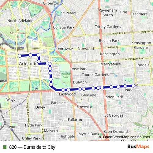 820 bus Line Map