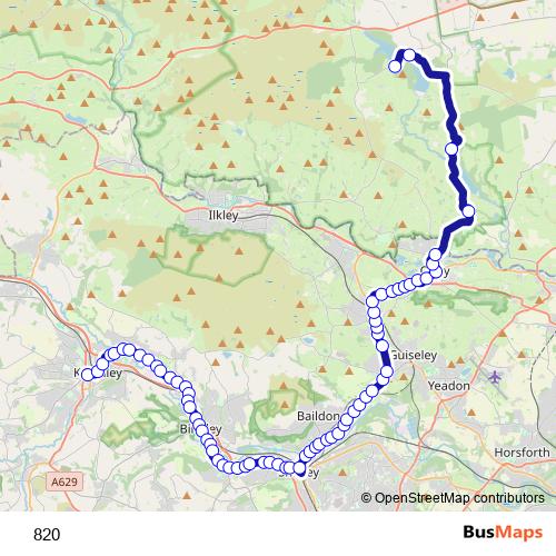 820 bus Line Map