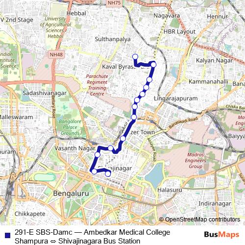 291-E SBS-Damc bus Line Map