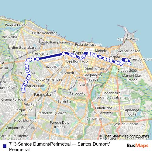 713-Santos Dumont/Perimetral bus Line Map