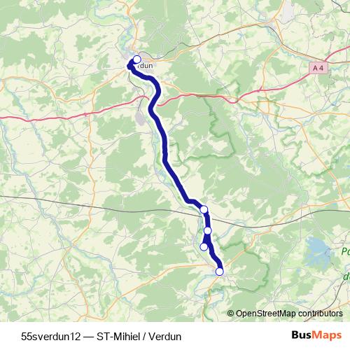 55sverdun12 bus Line Map