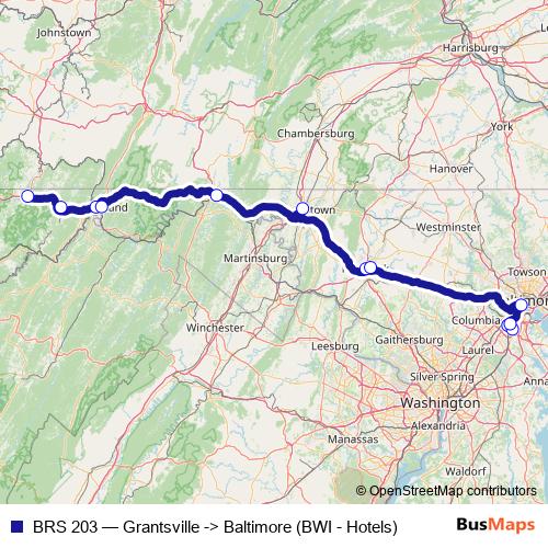 BRS 203 bus Line Map