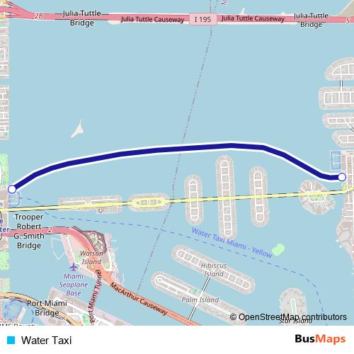 Water Taxi bus Line Map