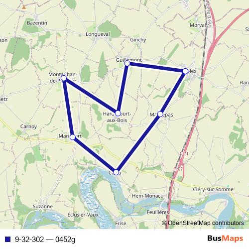 9-32-302 bus Line Map