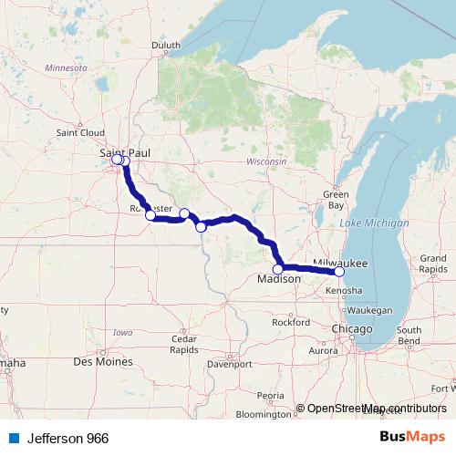 Jefferson 966 bus Line Map