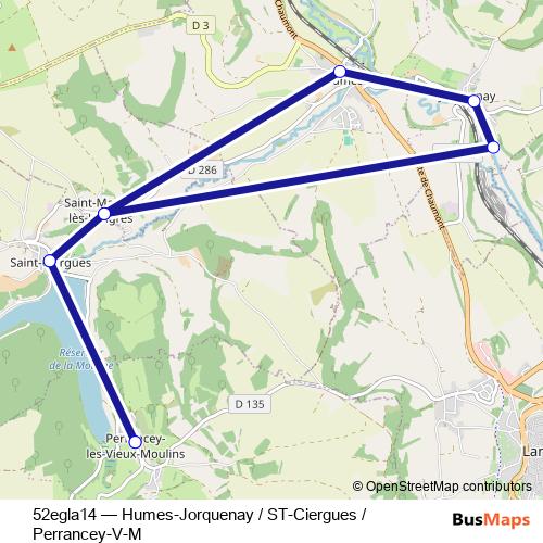 52egla14 bus Line Map