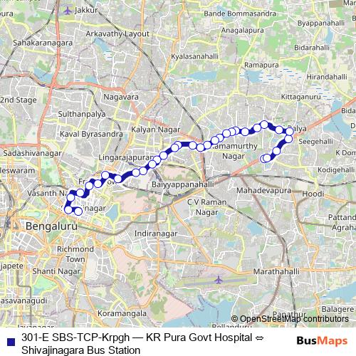 301-E SBS-TCP-Krpgh bus Line Map