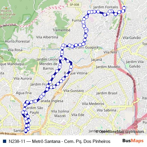 N238-11 bus Line Map