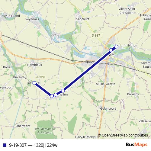 9-19-307 bus Line Map
