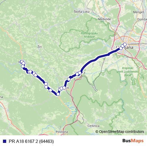 PR A18 6167 2 (64463) bus Line Map