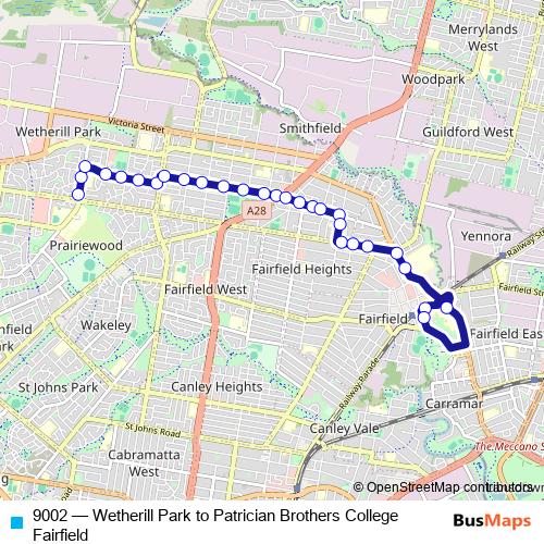 9002 bus Line Map