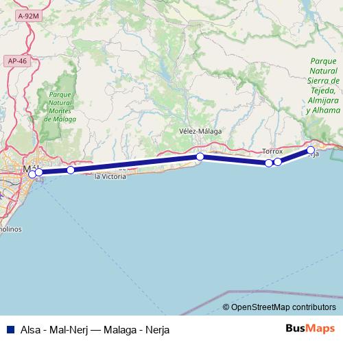 Alsa - Mal-Nerj bus Line Map