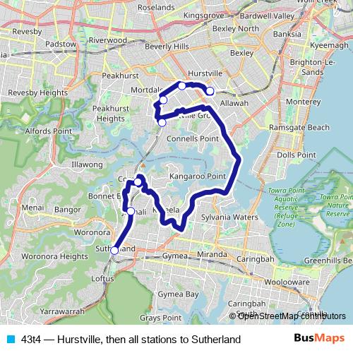 43t4 bus Line Map