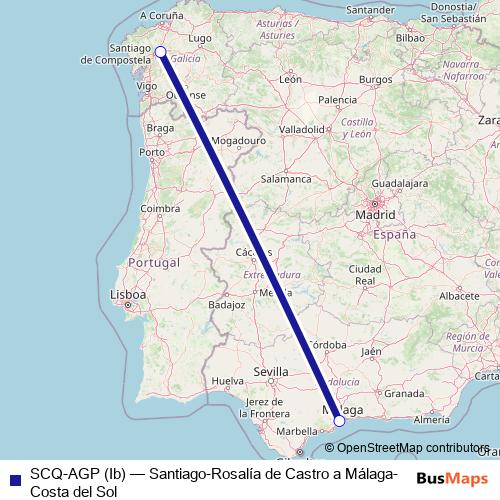 SCQ-AGP (Ib) air Line Map