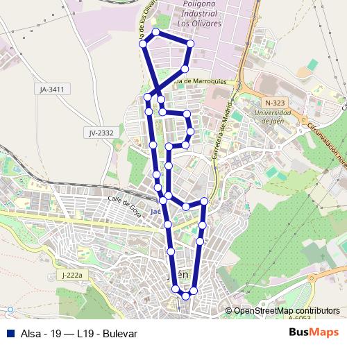 Alsa - 19 bus Line Map