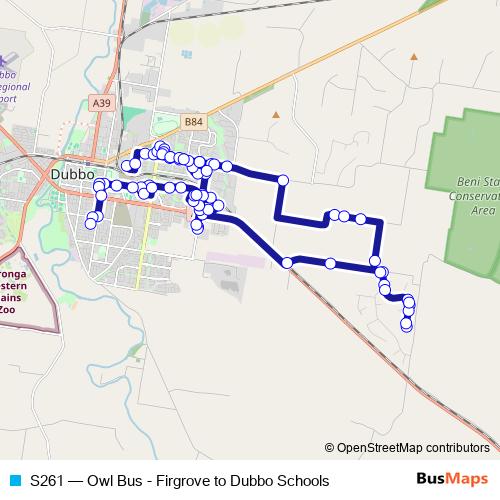 S261 bus Line Map