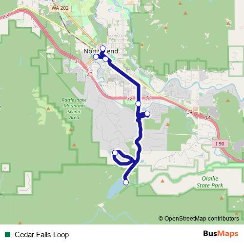 Cedar Falls Loop bus Line Map