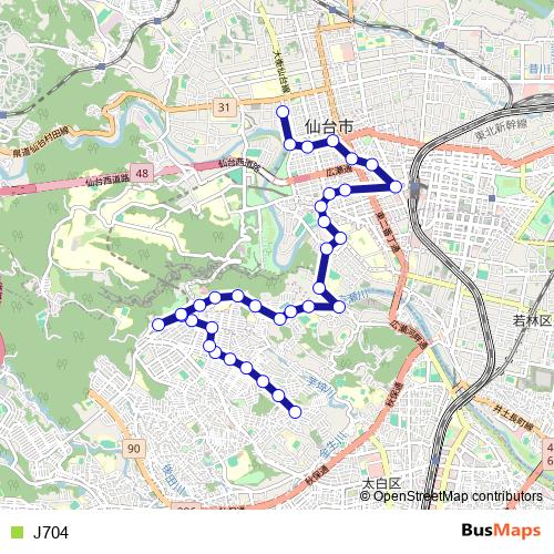 J704 bus Line Map