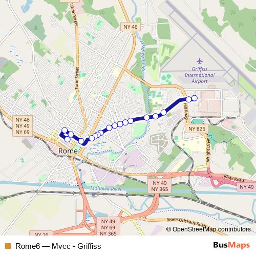Rome6 bus Line Map