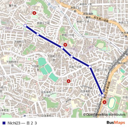 Nichi23 bus Line Map