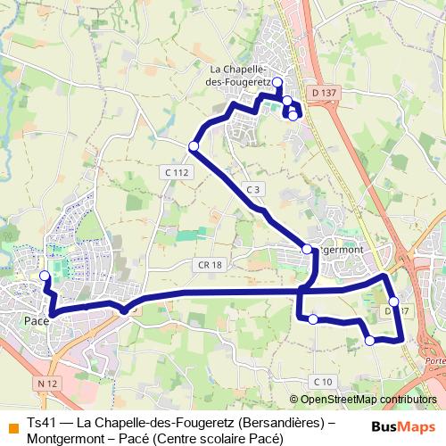 Ts41 bus Line Map