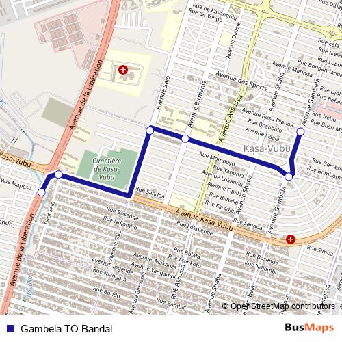 Gambela TO Bandal bus Line Map