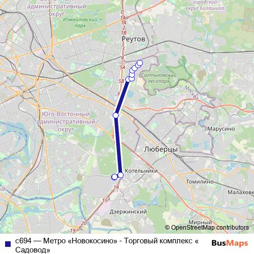 с694 bus Line Map