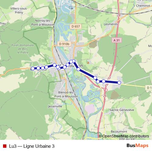 Lu3 bus Line Map