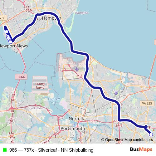 966 bus Line Map