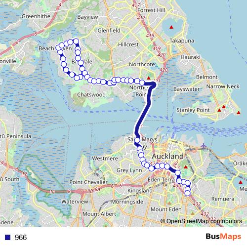 966 bus Line Map