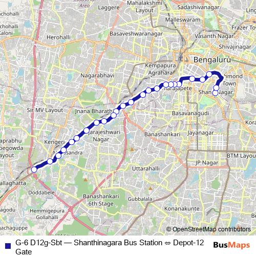 G-6 D12g-Sbt bus Line Map
