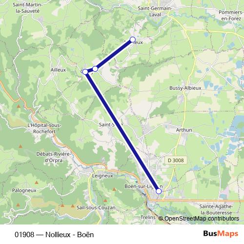 01908 bus Line Map