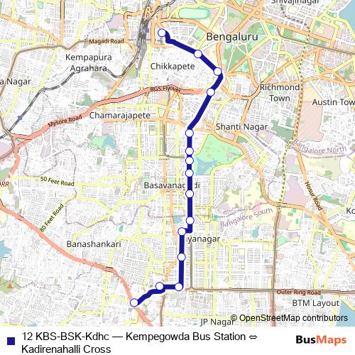 12 KBS-BSK-Kdhc bus Line Map