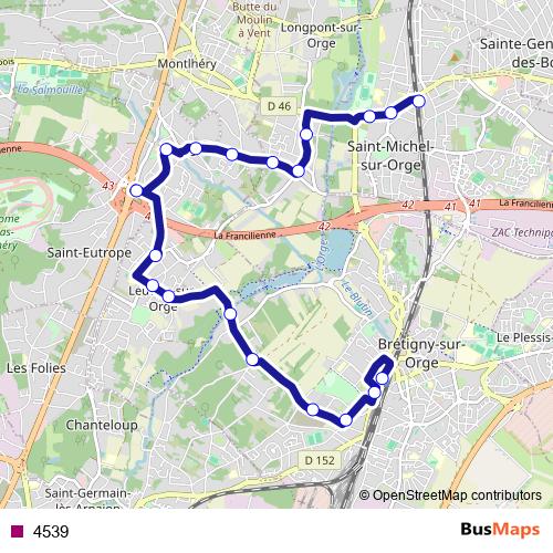 4539 bus Line Map