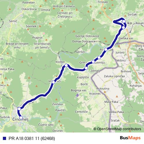 PR A18 0381 11 (62468) bus Line Map