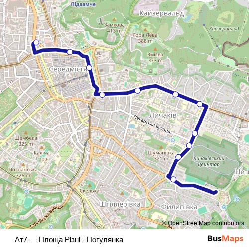 Ат7 bus Line Map