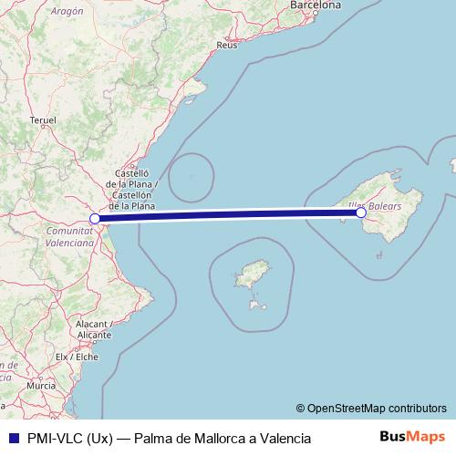 PMI-VLC (Ux) air Line Map