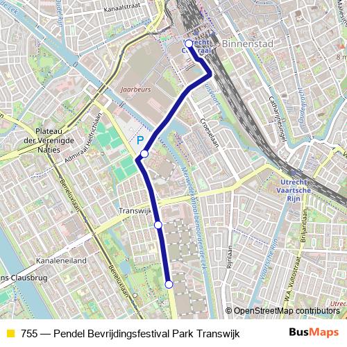 755 bus Line Map