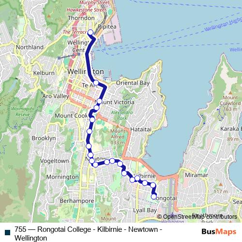755 bus Line Map