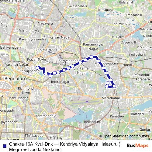 Chakra-16A Kvul-Dnk bus Line Map