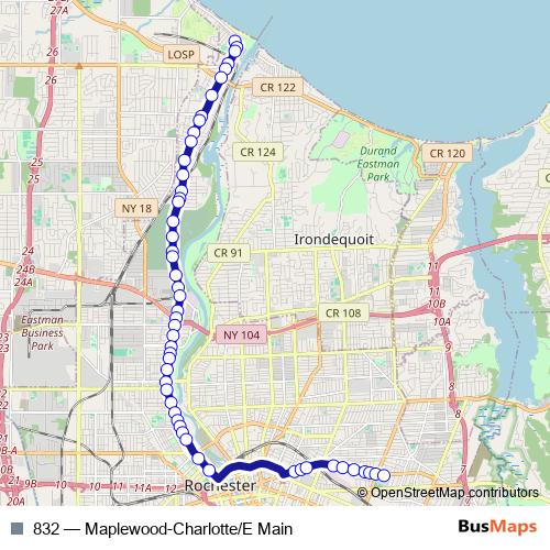 832 bus Line Map