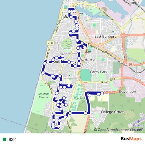 832 bus Line Map