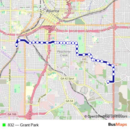 832 bus Line Map