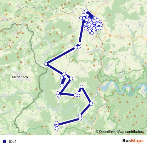 832 bus Line Map