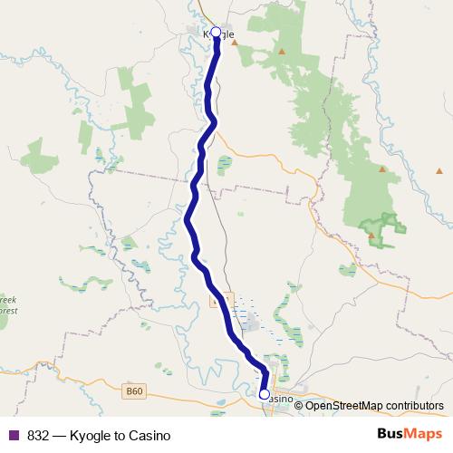 832 bus Line Map