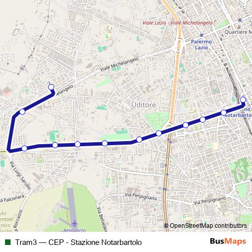 Tram3 tram Line Map