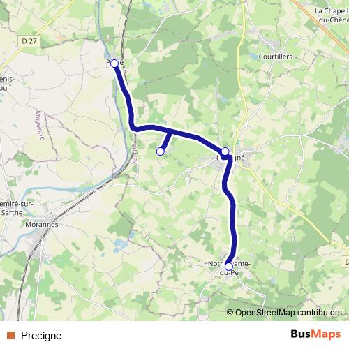 Precigne bus Line Map