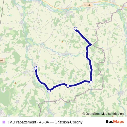 TAD rabattement - 45-34 bus Line Map