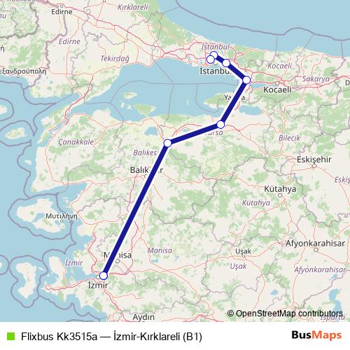 Flixbus Kk3515a bus Line Map