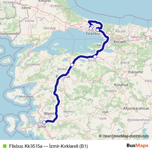 Flixbus Kk3515a bus Line Map